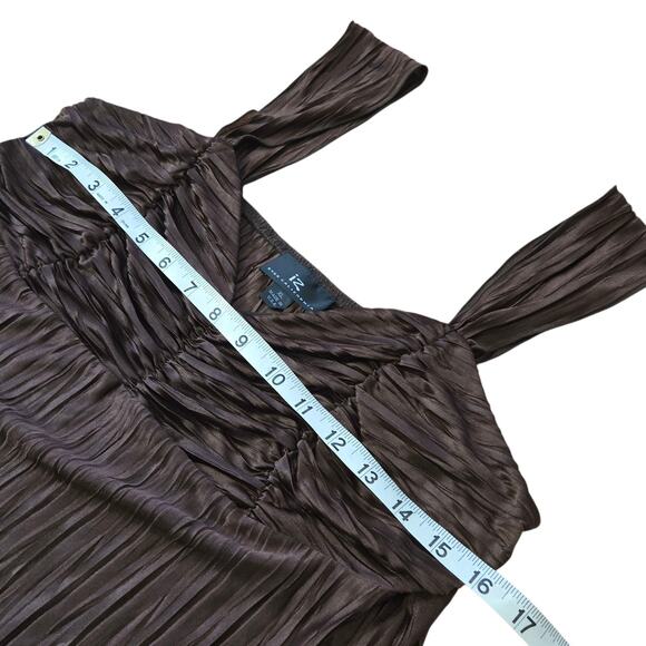 iz Byer California Y2k Babydoll Tank Top NWT Crinkle Brown Size XL Going Out - Picture 8 of 10